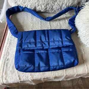 Electric Blue Puffer Shoulder Bag
